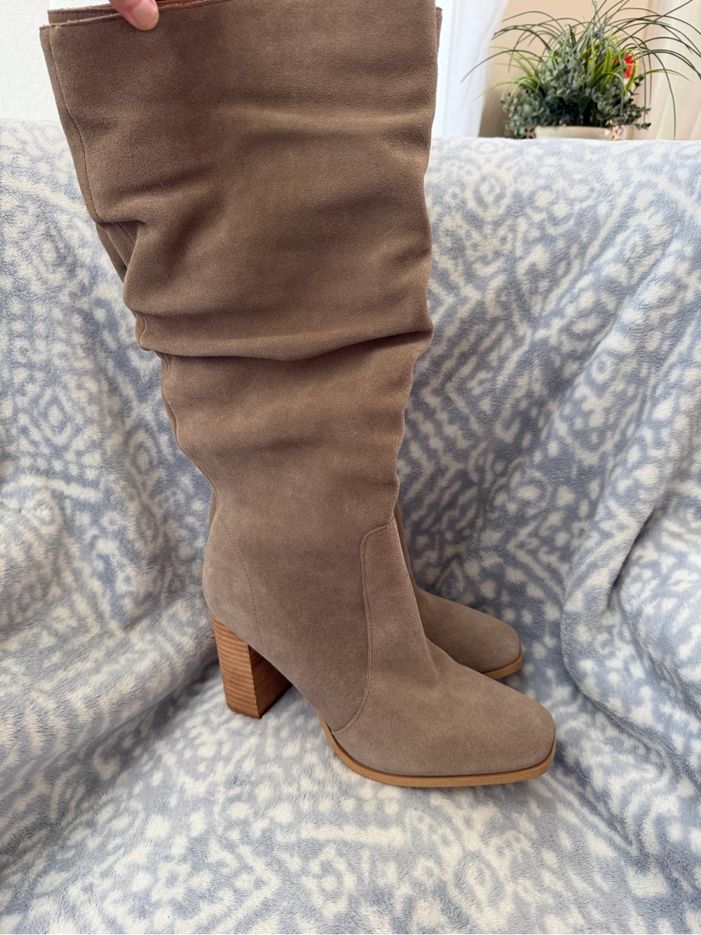Splendid Taupe Suede Over-the-Knee Block Heel Boots